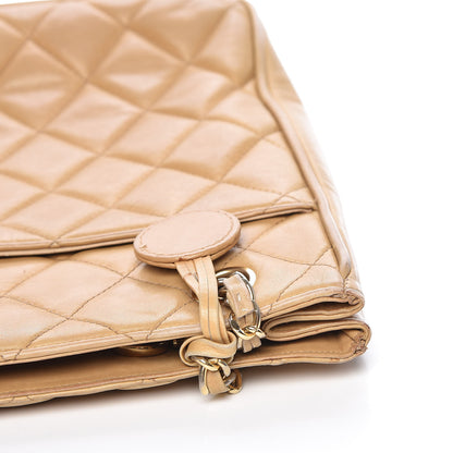 Chanel Lambskin Quilted Tote Beige 9 of 30