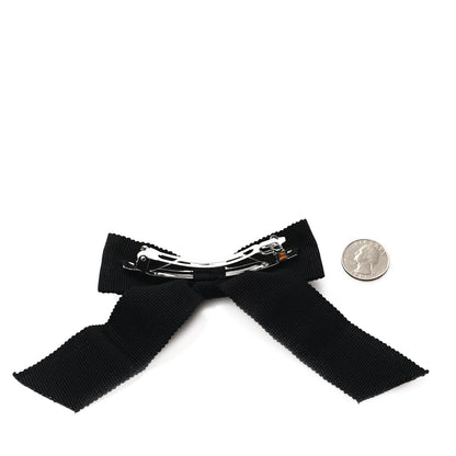 Chanel Grosgrain Bow CC Hair Clip Black 2 of 3