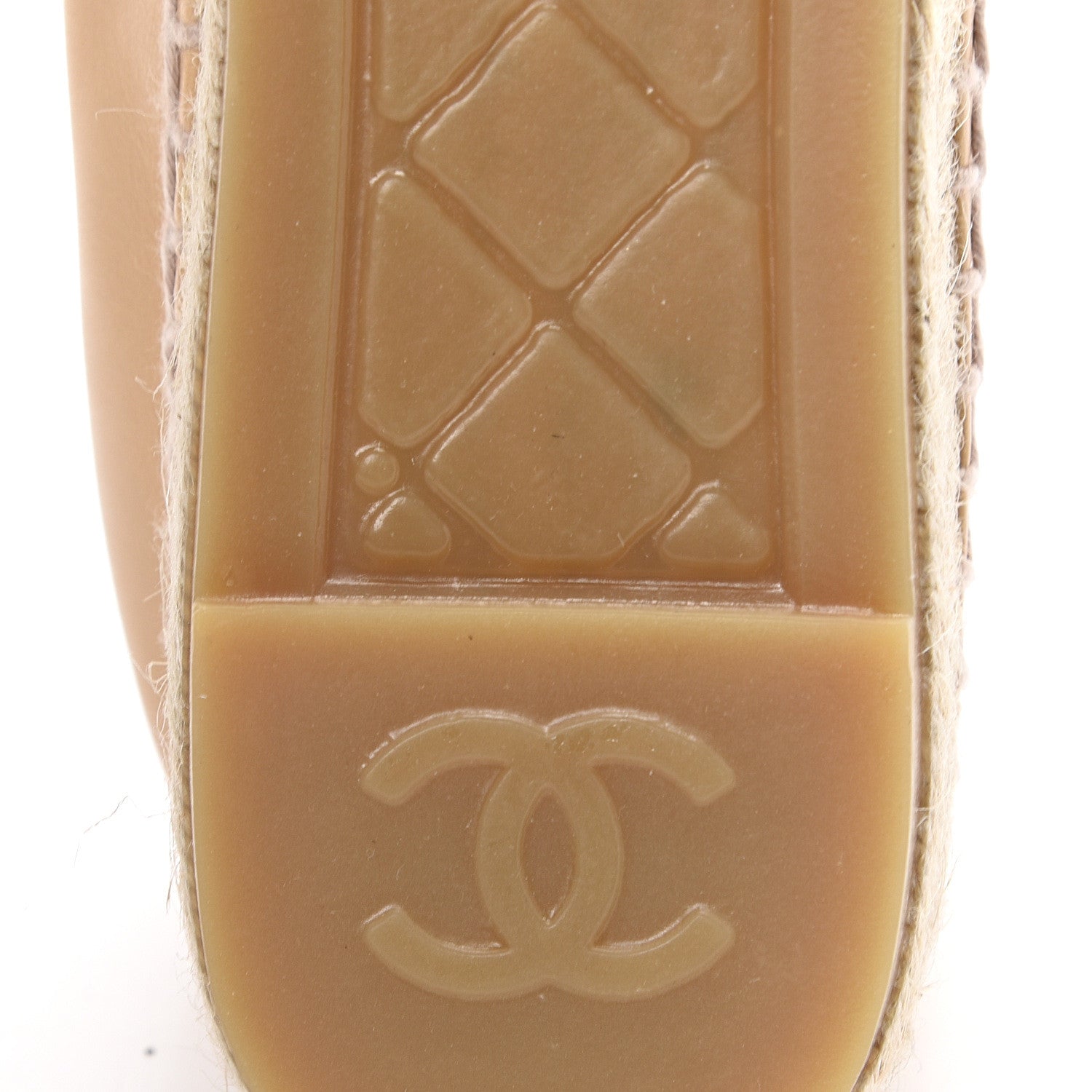 Chanel Lambskin CC Espadrilles 38 Beige Black 8 of 10