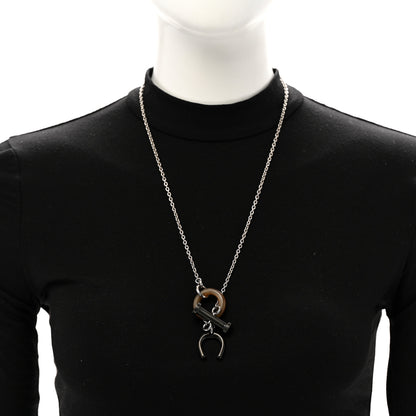 Hermes Palladium Buffalo Horn Mobile Equestre Necklace 2 of 6