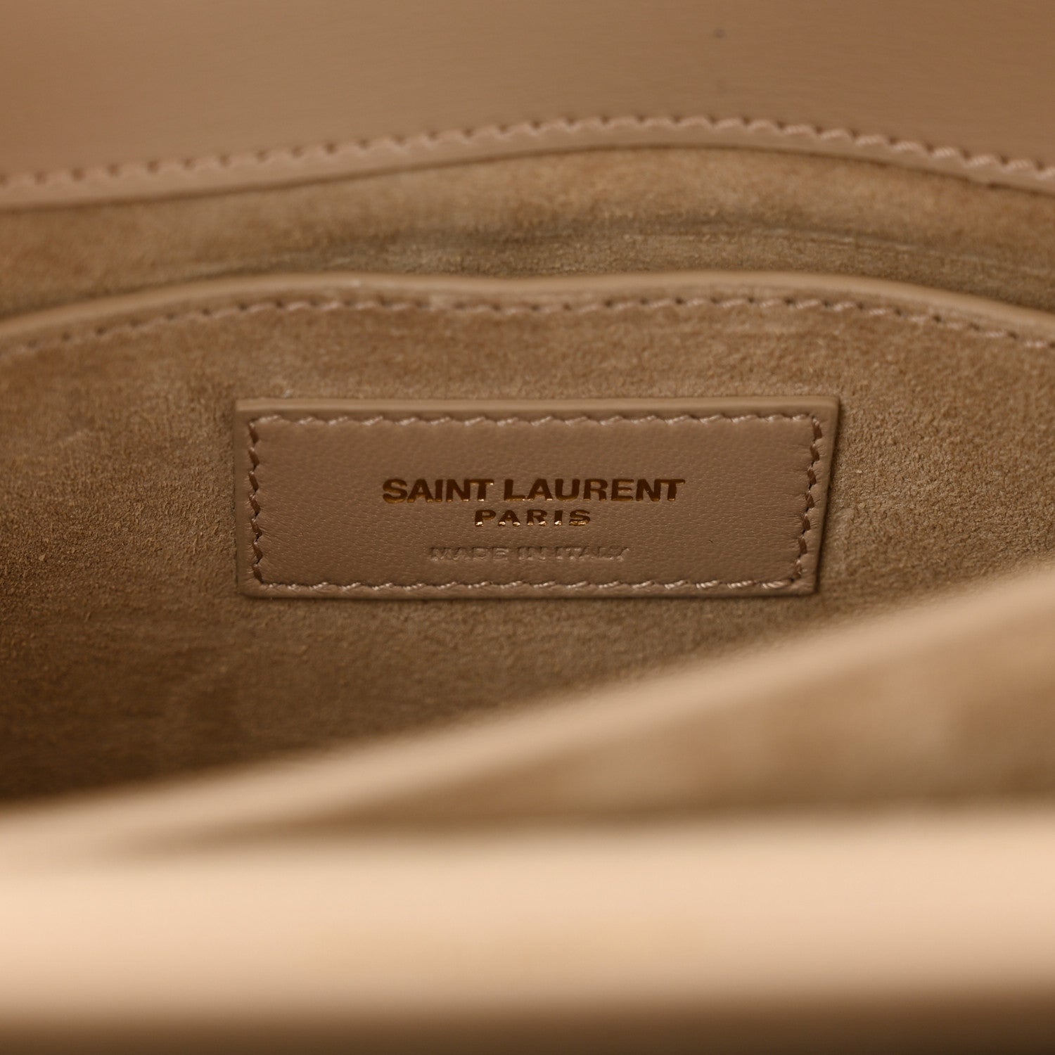Saint Laurent Calfskin Medium Monogram Dark Beige 5 of 9