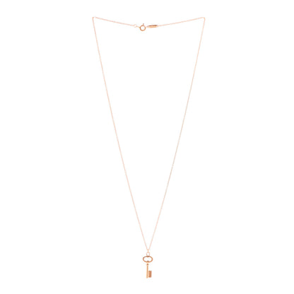 Tiffany 18K Rose Gold Mini Key Pendant Necklace 3 of 6