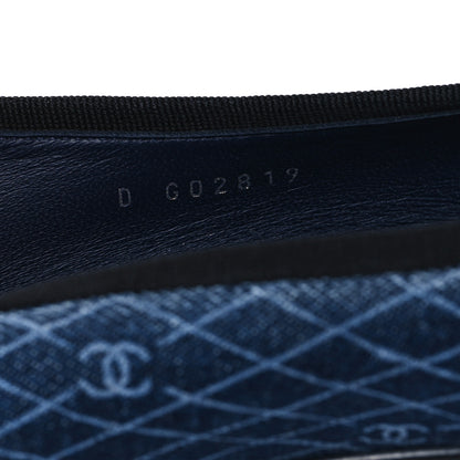 Chanel Denim Printed Quilt CC Cap Toe Ballerina Flats 36.5 Navy Blue Dark Grey 8 of 9