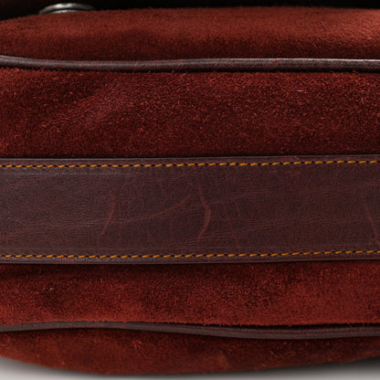 Christian Dior Suede Calfskin Medium Gaucho Double Saddle Burgundy 11 of 13