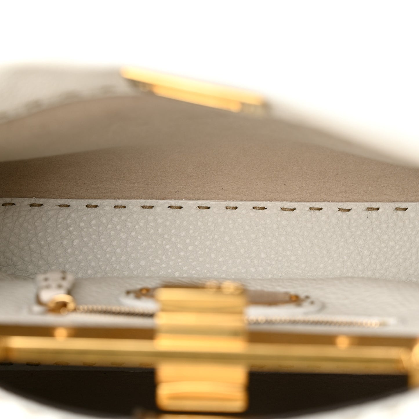 Cuoio Romano Selleria Mini Peekaboo Iconic Satchel White