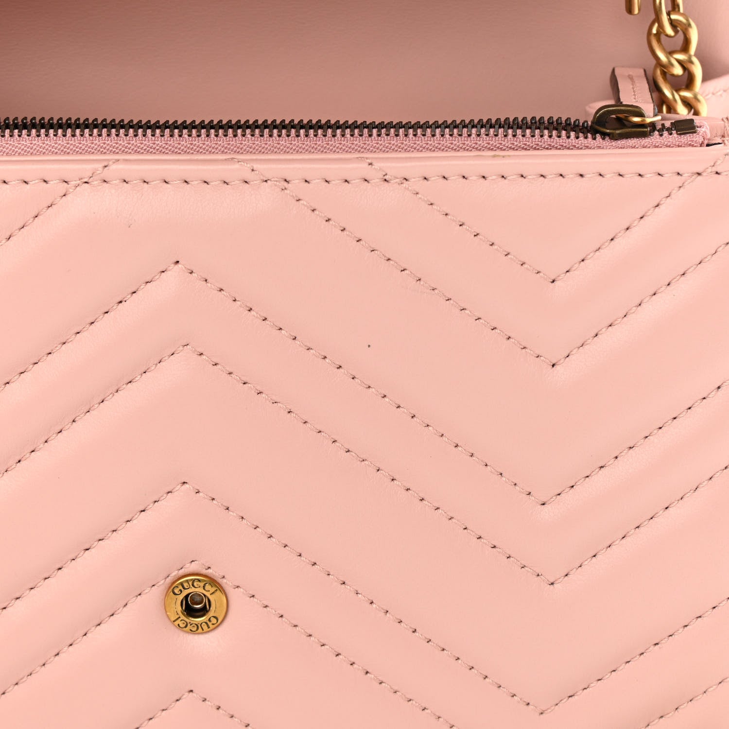 Gucci Calfskin Matelasse GG Marmont Chain Wallet Perfect Pink 11 of 11