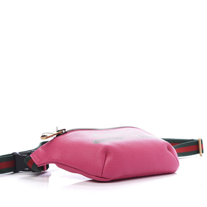 Gucci Grained Calfskin Small Logo Belt Bag Box Pink Green 4 of 11