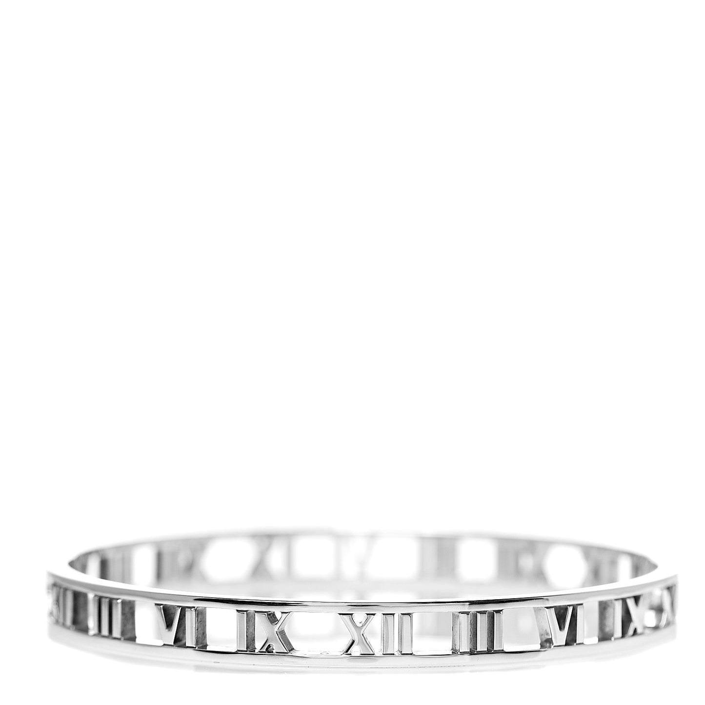 Sterling Silver Narrow Atlas Open Bangle Bracelet