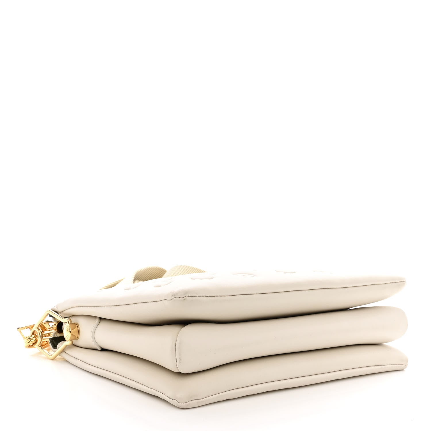 Louis Vuitton Lambskin Embossed Monogram Coussin PM Beige Cream 4 of 14