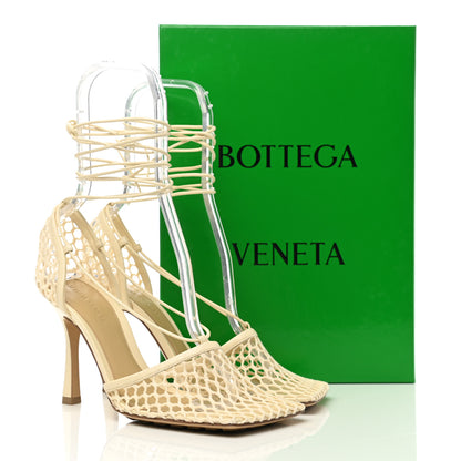 Bottega Veneta Mesh Nappa Stretch Ankle Tie Sandals 38.5 Toile 9 of 9