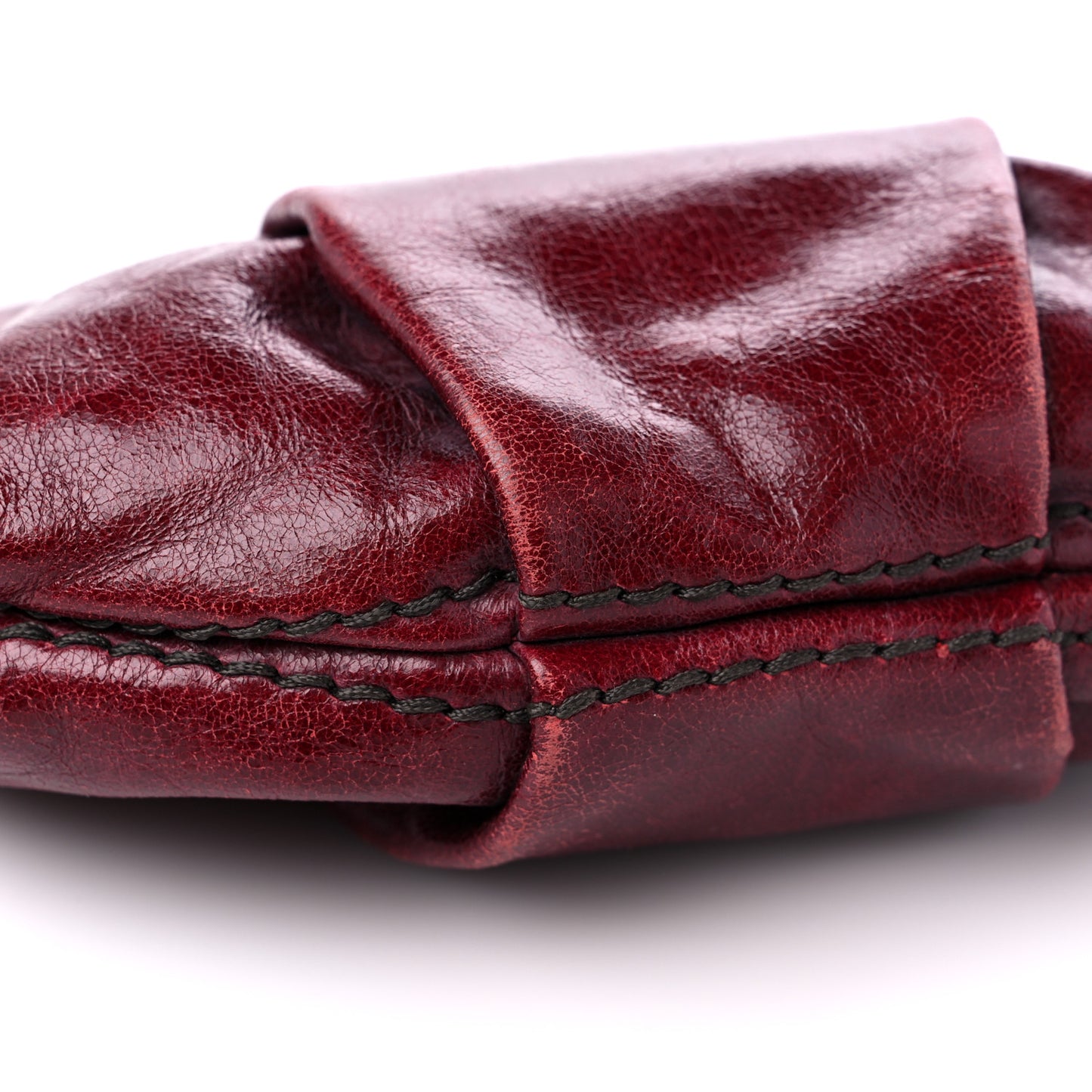 Vitello Shine Mordore Wristlet Clutch Red