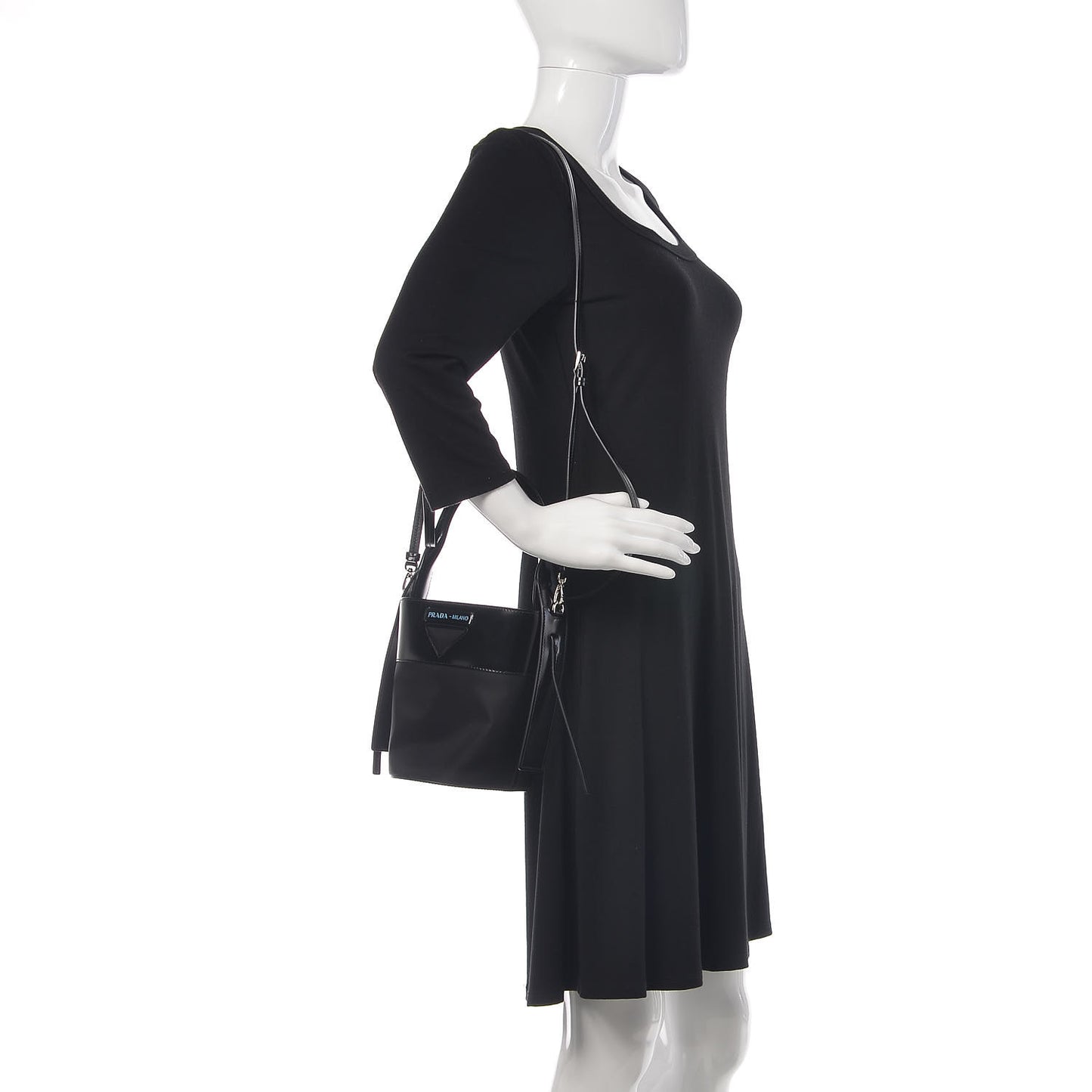 Tessuto Spazzolato Ouverture Bucket Bag Black