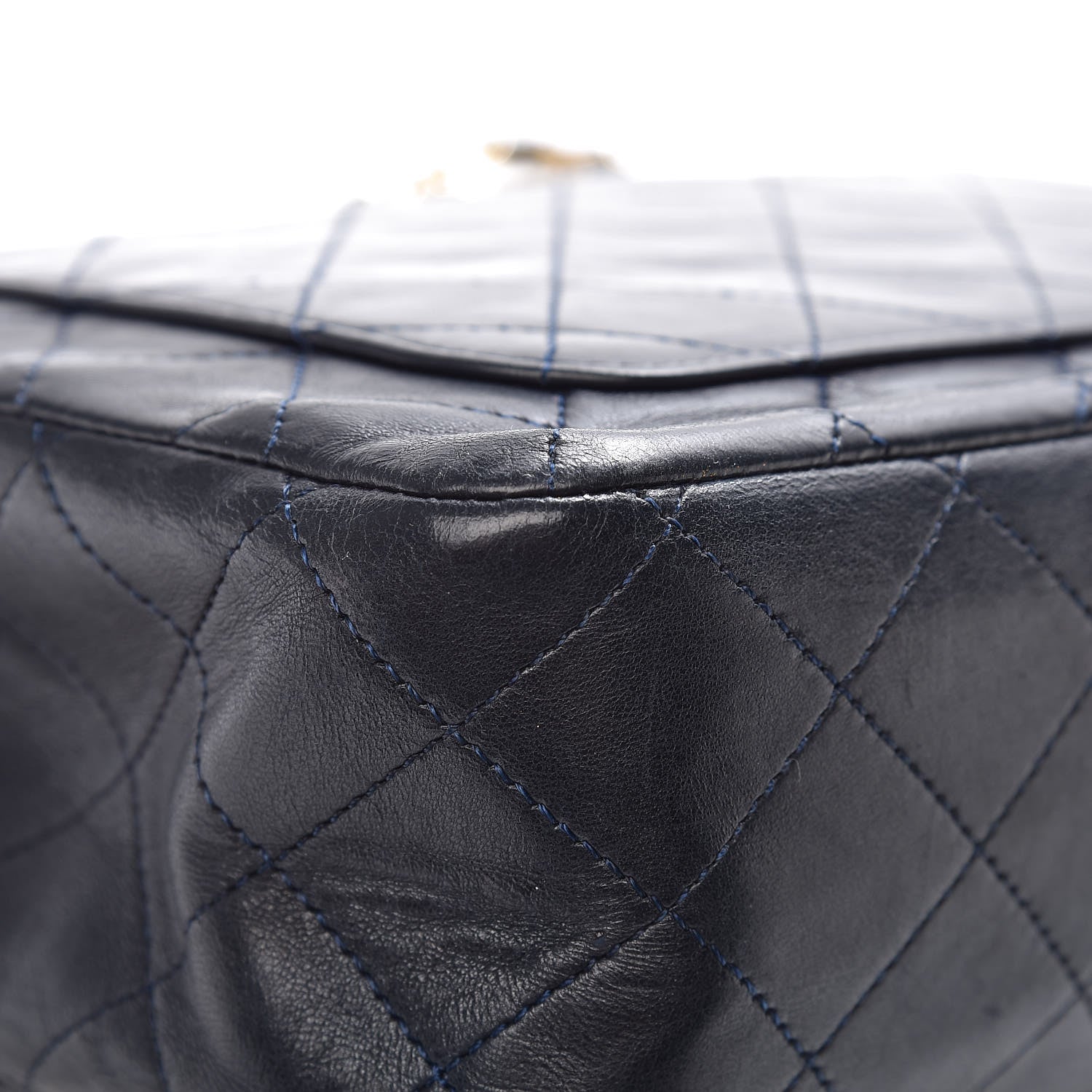 Chanel Lambskin Quilted Medium Double Flap Navy 17 of 19
