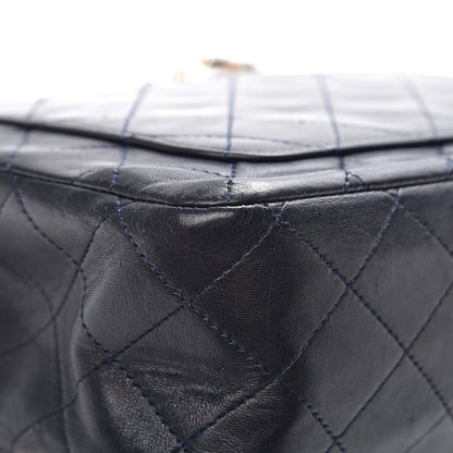 Chanel Lambskin Quilted Medium Double Flap Navy 17 of 19