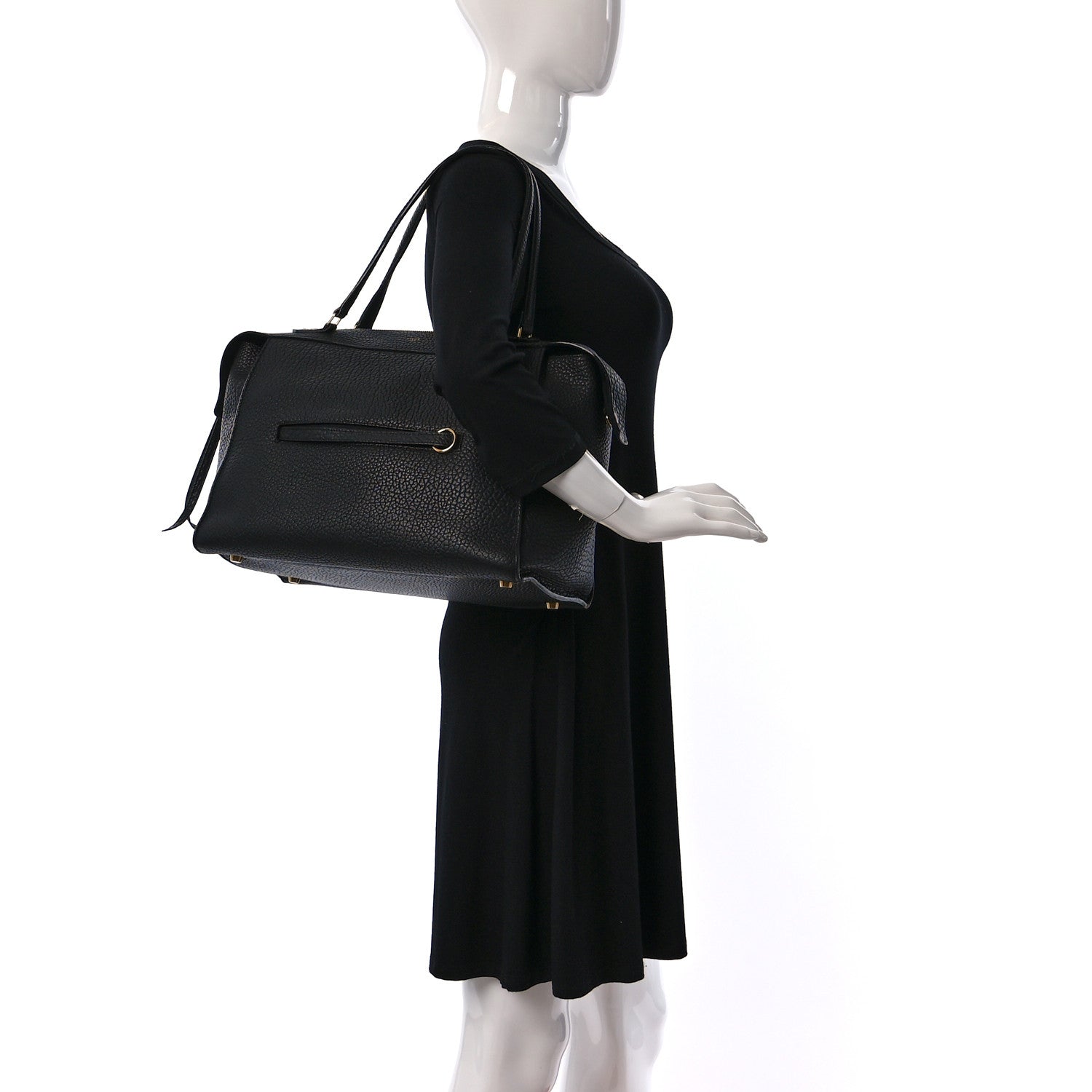 Celine Bullhide Calfskin Small Ring Bag Black 2 of 15