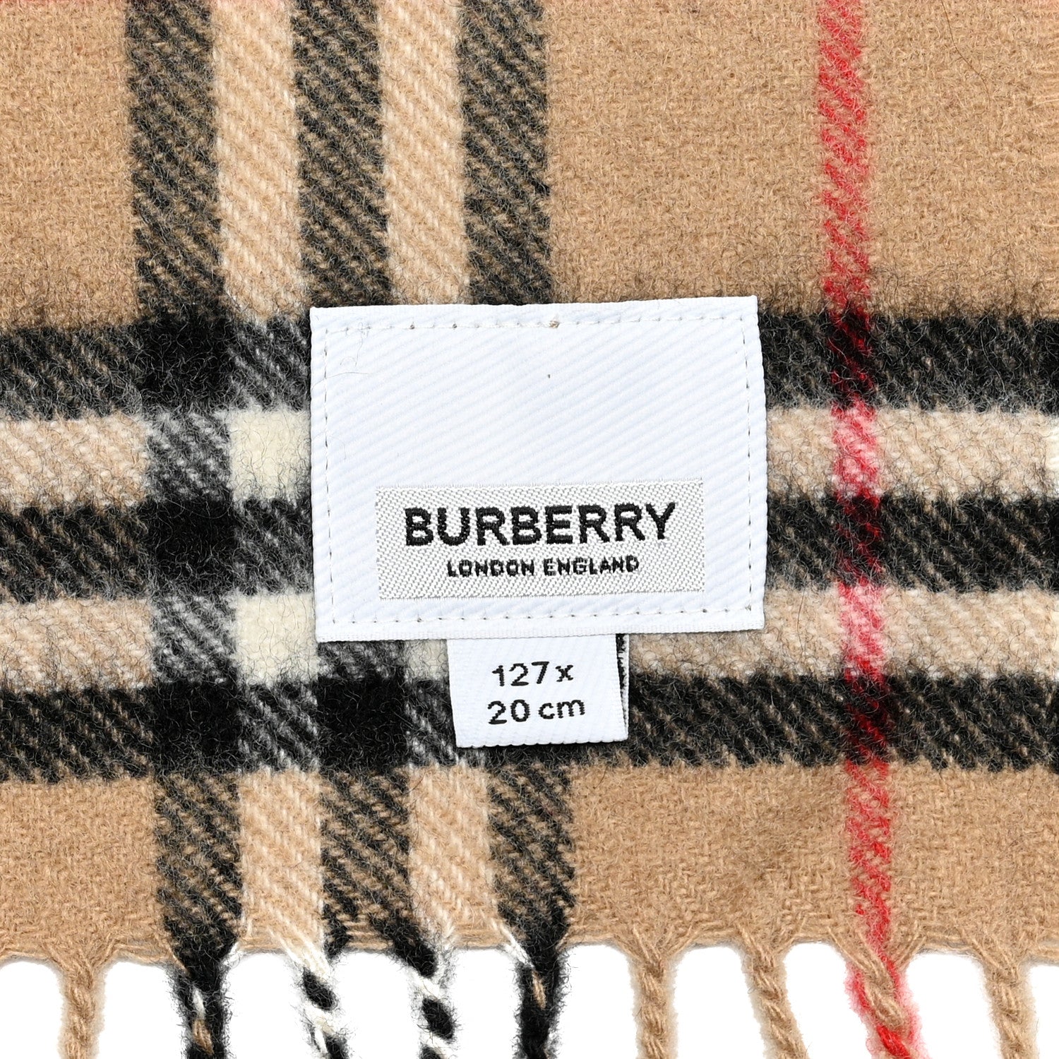 Burberry Cashmere House Check Fringe Scarf Camel 3 of 4