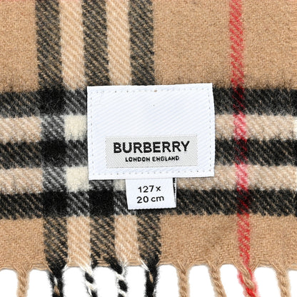 Burberry Cashmere House Check Fringe Scarf Camel 3 of 4