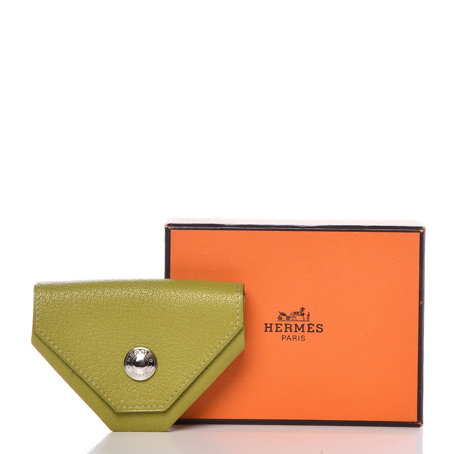 Chevre Mysore 24 Change Purse Vert Anis