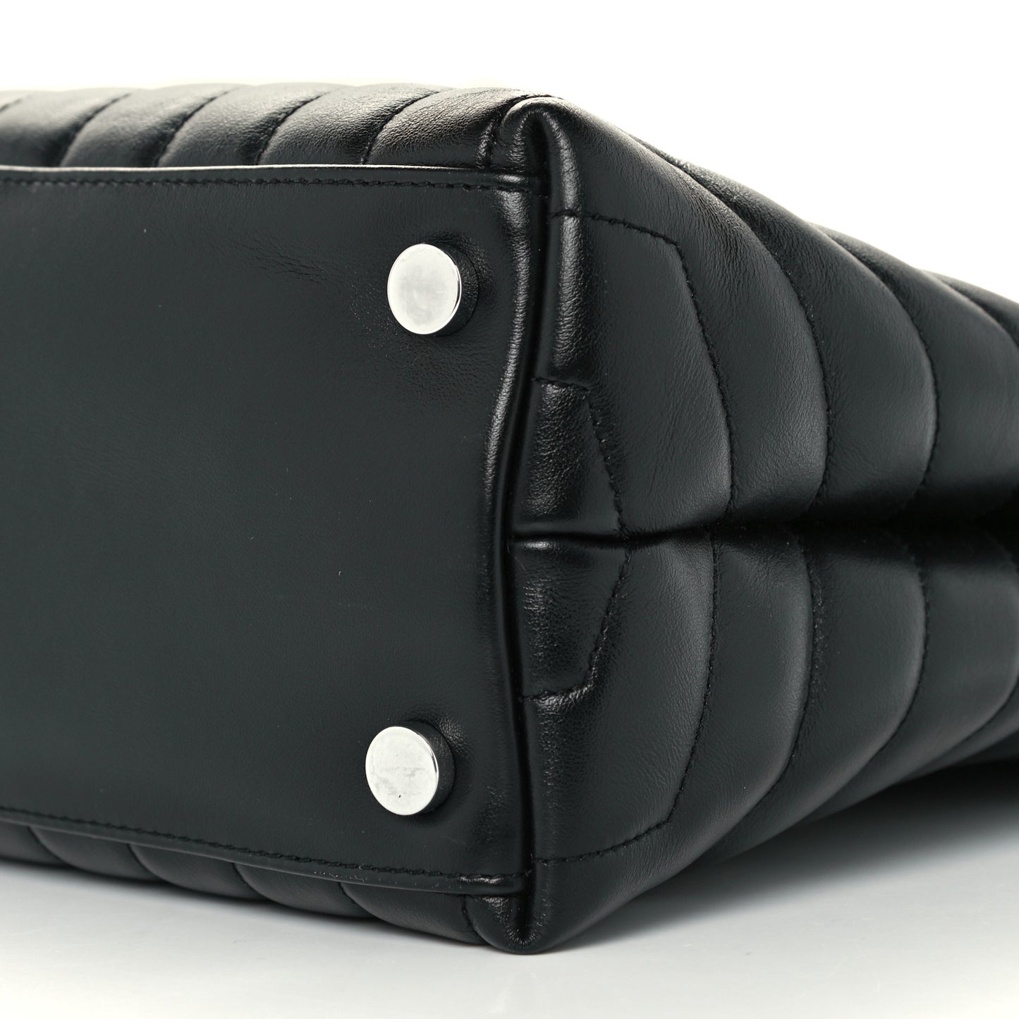 Calfskin Y Quilted Monogram Large Loulou Shopper Black