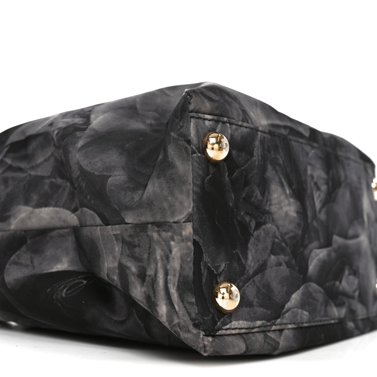 Valentino Garavani Nylon Small Floral Tote Black Grey 8 of 10