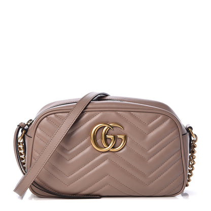 Gucci Calfskin Matelasse Small GG Marmont Chain Shoulder Bag Porcelain Rose 1 of 18