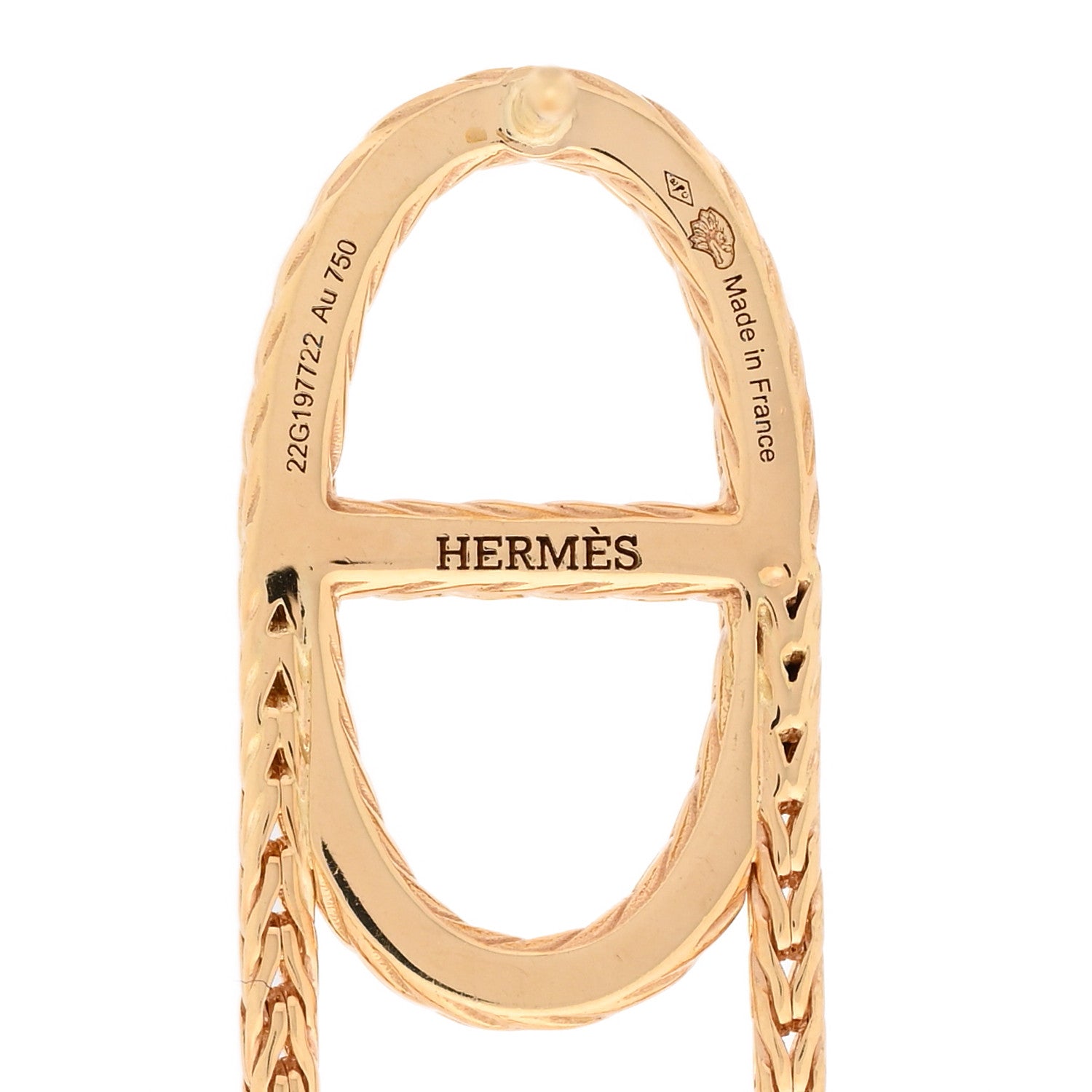 Hermes 18K Yellow Gold PM Chain d'Ancre Danae Earrings 4 of 5
