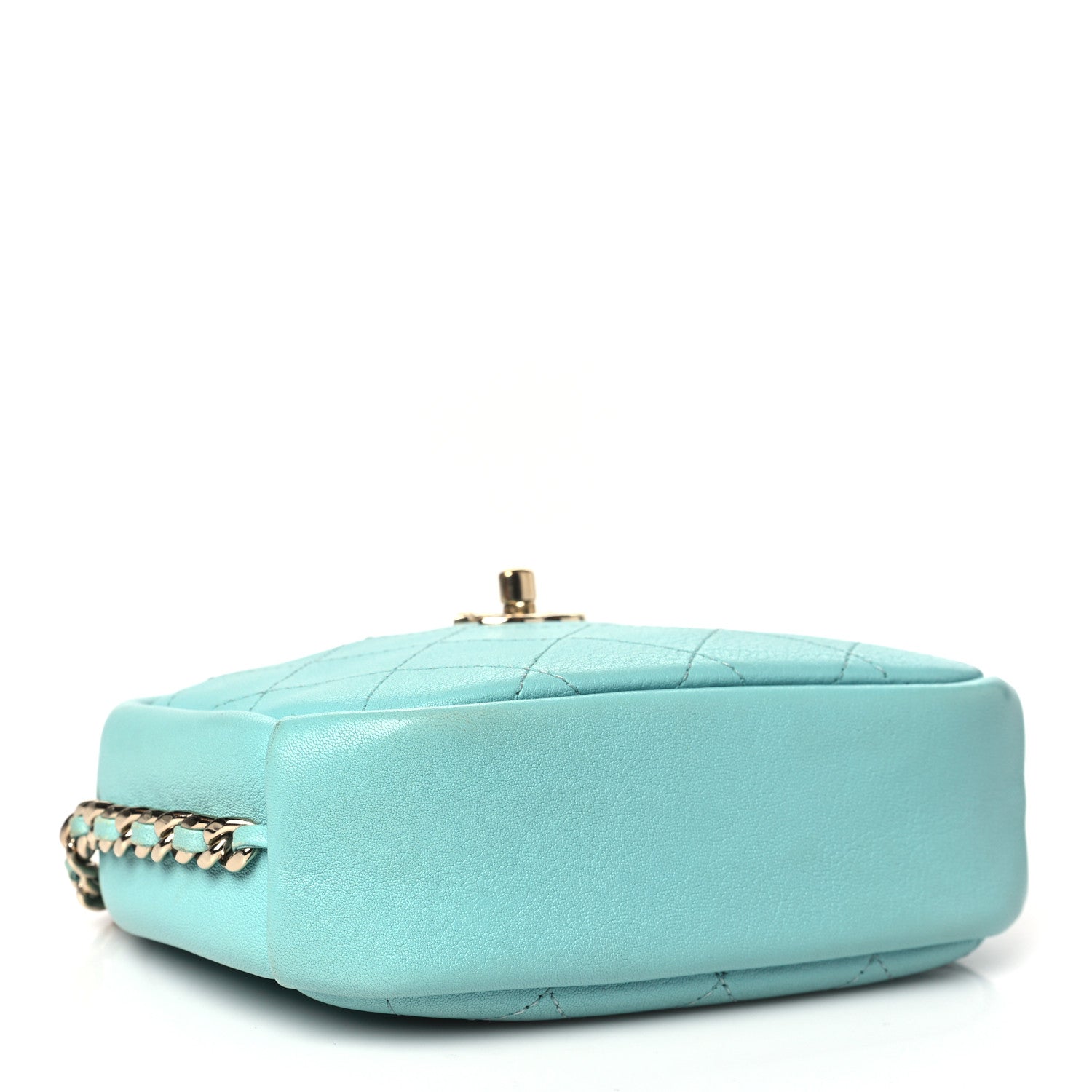 Chanel Goatskin Quilted Small Casual Trip Camera Case Light Blue 4 of 11
