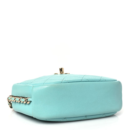 Chanel Goatskin Quilted Small Casual Trip Camera Case Light Blue 4 of 11