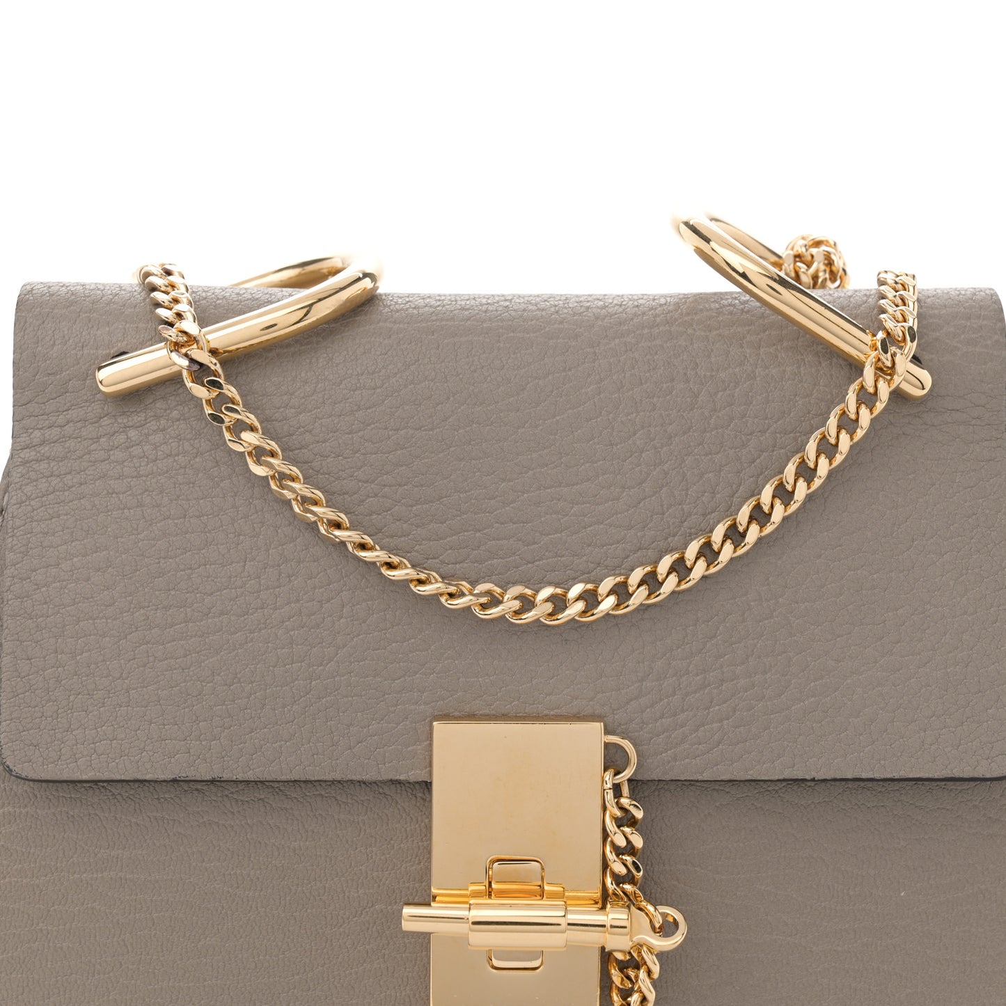 Grained Lambskin Mini Drew Shoulder Bag Motty Grey