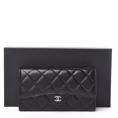 Chanel Lambskin Quilted Large Flap Wallet Black 9 of 9