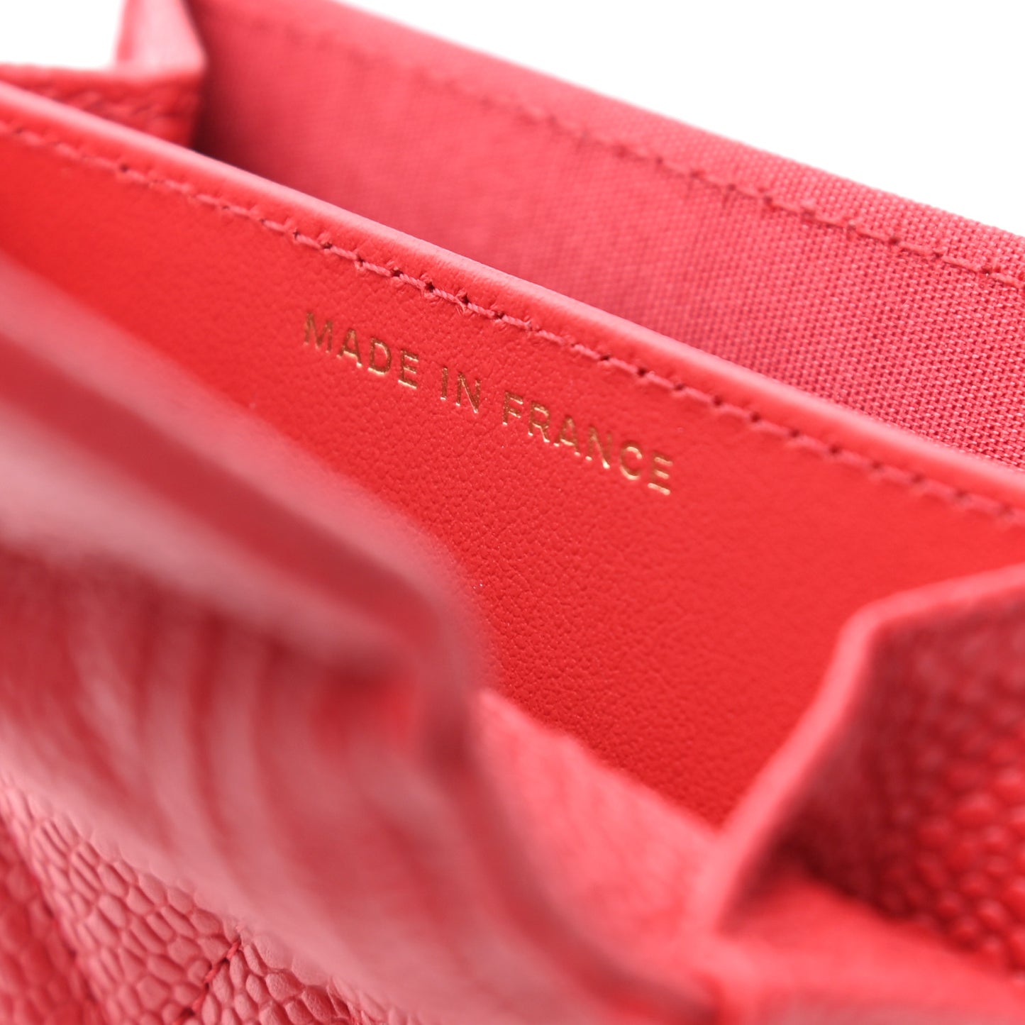 Caviar Quilted Boy Flap Card Holder Red
