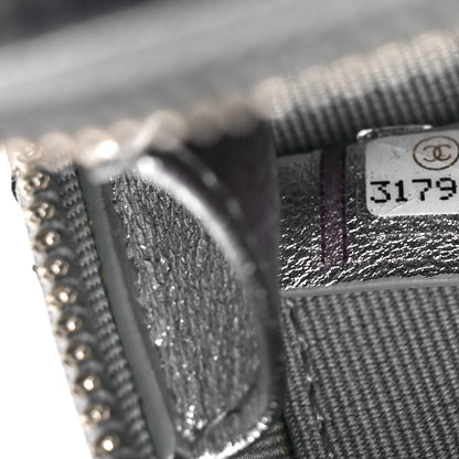 Chanel Gradient Metallic Lambskin Quilted Coco Punk Cube Clutch With Chain Silver Black 7 of 12