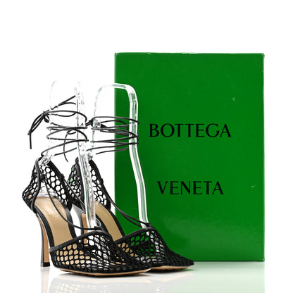 Bottega Veneta Mesh Nappa Stretch Ankle Tie Sandals 40 Black 7 of 7