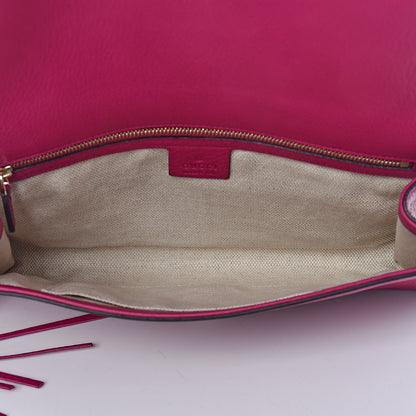 Gucci Pebbled Calfskin Medium Soho Clutch Fuchsia 5 of 10