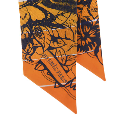 Hermes Silk Jungle Love Rainbow Twilly Orange Encre Vieux Rose 4 of 4