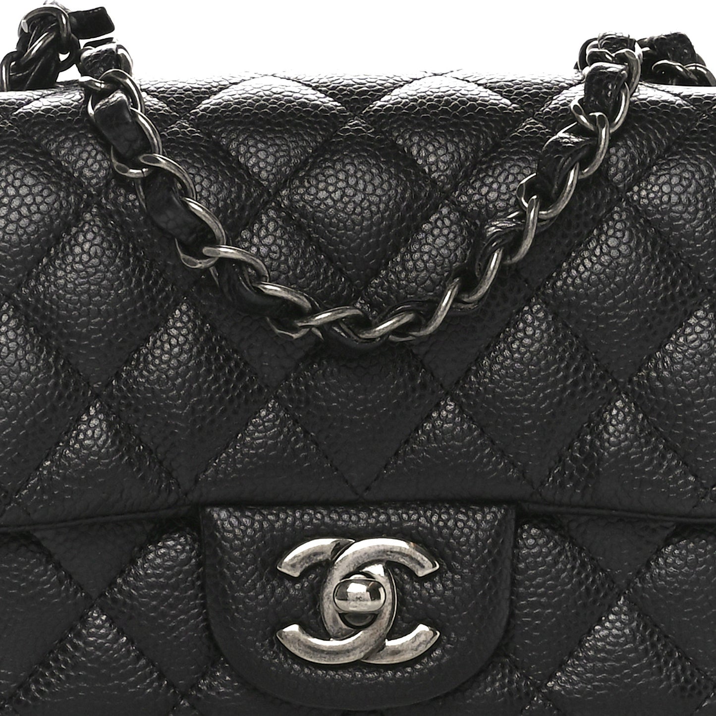 Caviar Quilted Mini Square Flap Black