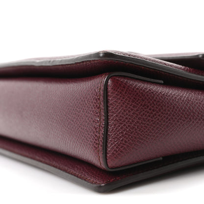 Salvatore Ferragamo Pebble Calfskin Ginny Vara Bow Shoulder Bag Burgundy 10 of 10