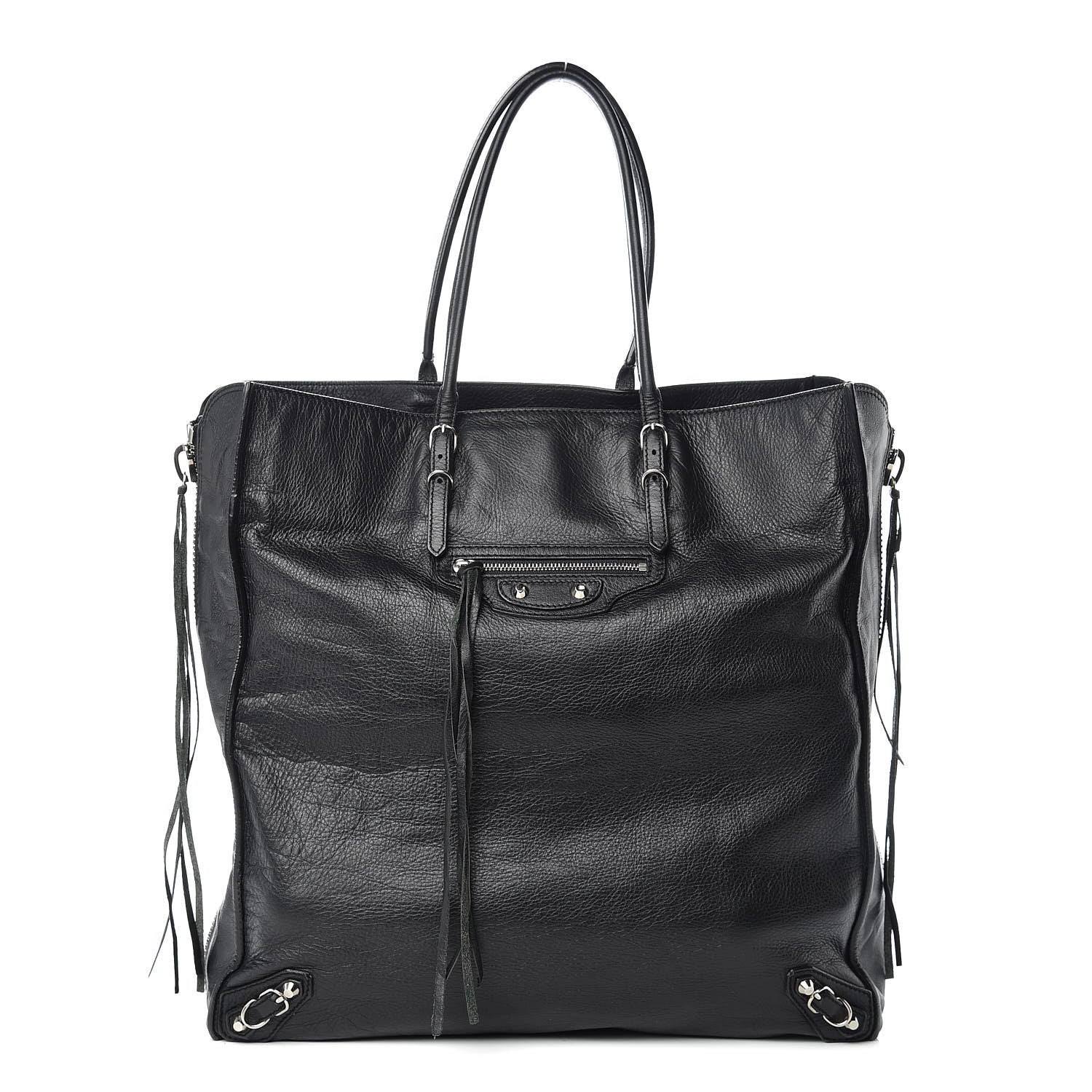Balenciaga Calfskin Papier Ledger Zip Around Tote Black 1 of 14
