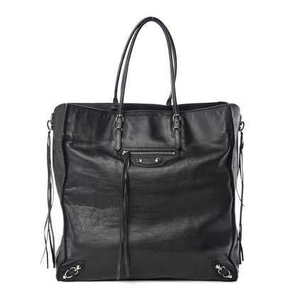 Balenciaga Calfskin Papier Ledger Zip Around Tote Black 1 of 14