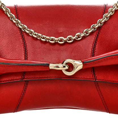 Gucci Calfskin Horsebit Chain Clutch Red 8 of 14