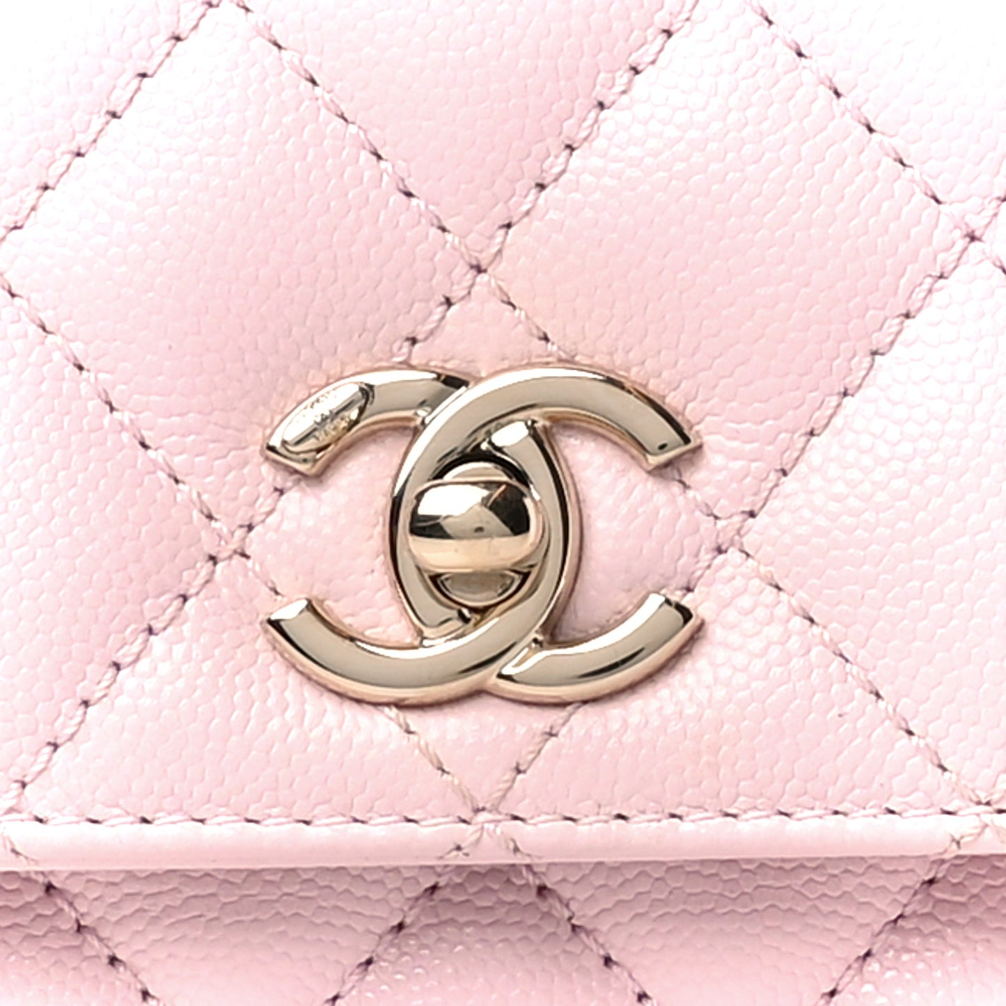Caviar Quilted Mini Coco Handle Flap Light Pink