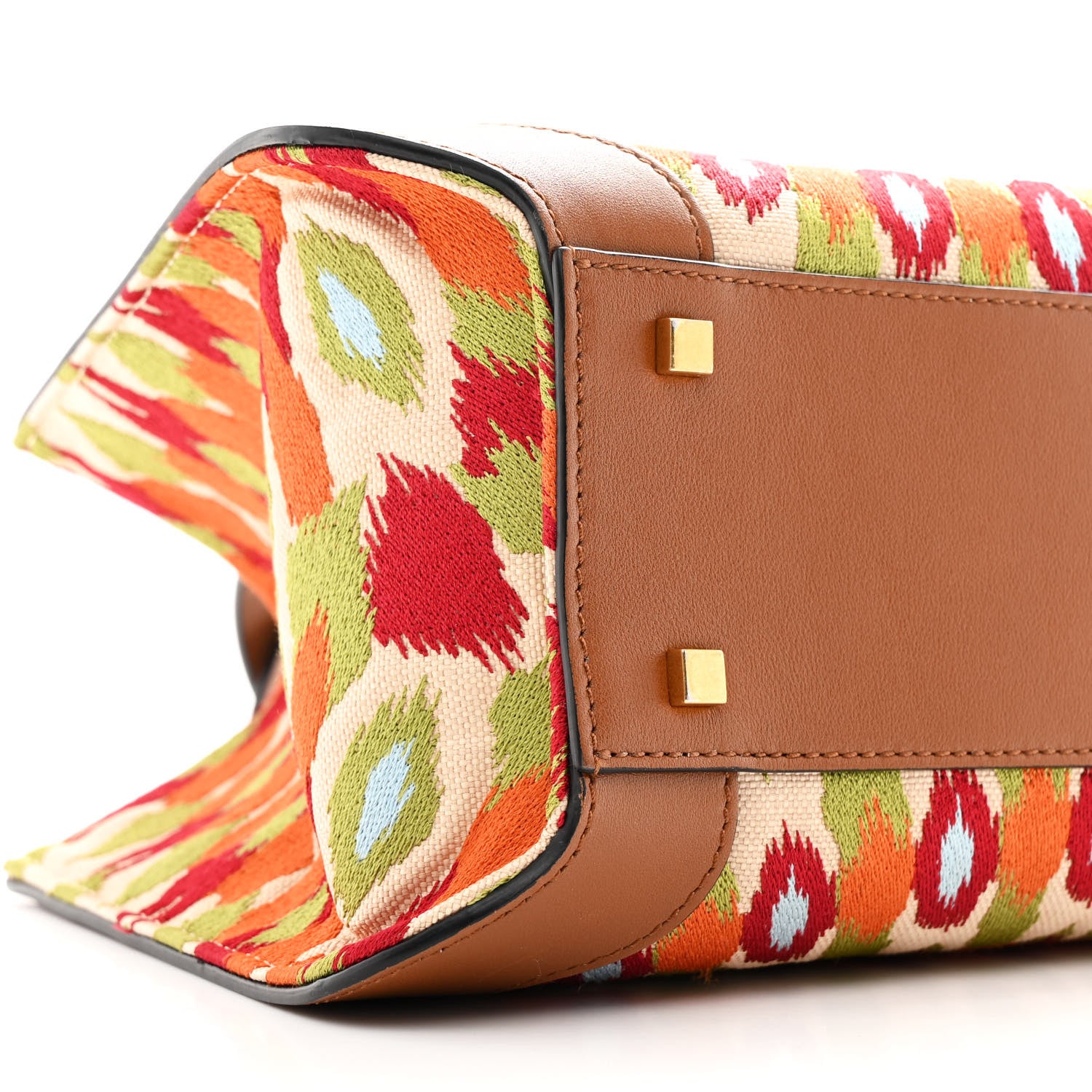 Valentino Garavani Canvas Calfskin Embroidered Small Vlogo Signature Bag Multicolor Saddle Brown 8 of 9