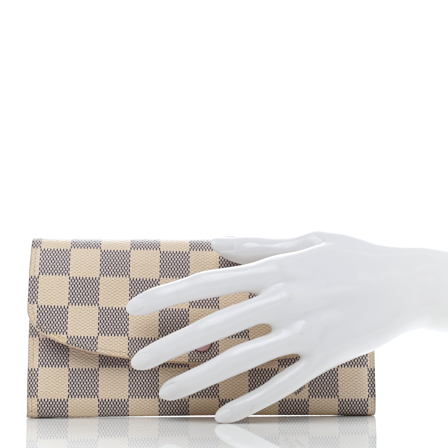Louis Vuitton Damier Azur Emilie Wallet Rose Ballerine 2 of 8