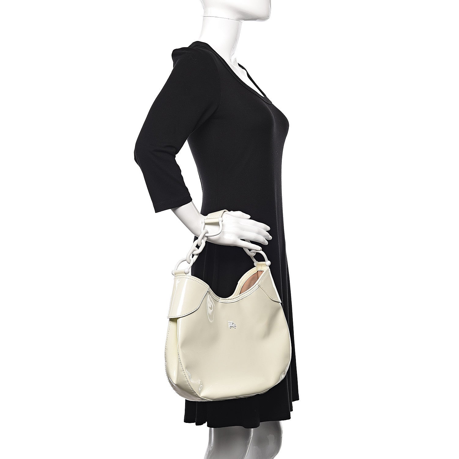 Burberry Patent Chain Hobo White 2 of 13