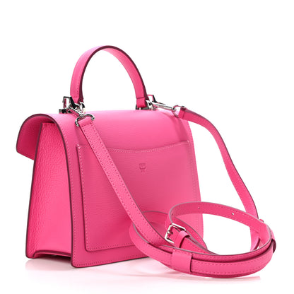 MCM Grained Calfskin Small Patricia Satchel Sugar Pink 3 of 10