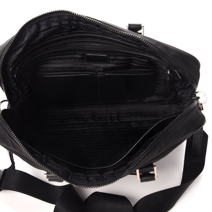 Prada Tessuto Nylon Saffiano Metal Triangle Logo Work Bag Black 5 of 8