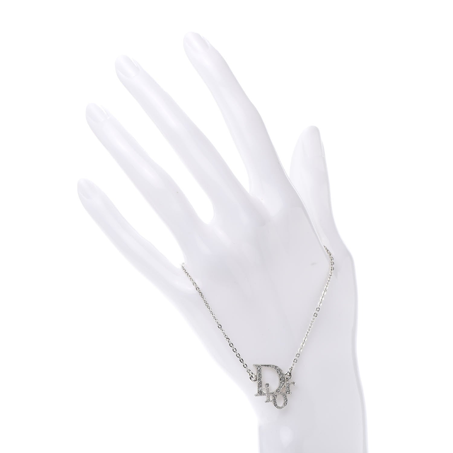 Christian Dior Crystal Logo Bracelet Silver 2 of 5