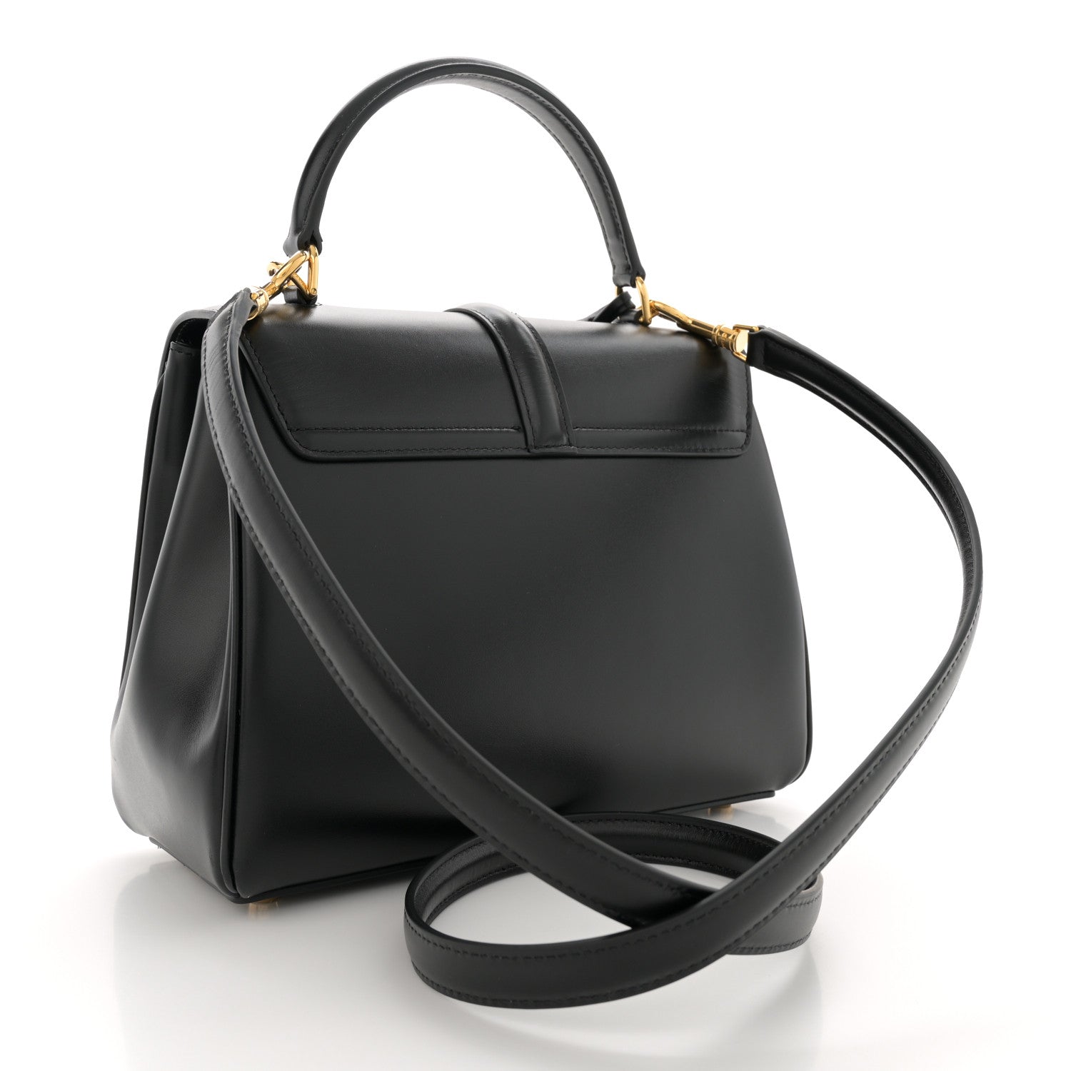 Celine Satinated Calfskin Small 16 Top Handle Bag Black 3 of 12