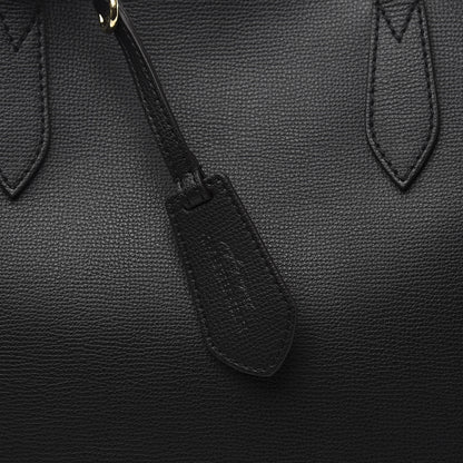 Burberry Grainy Calfskin Haymarket Colours Check Medium Zip Tote Black 10 of 12