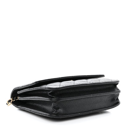 Chanel Caviar Quilted Square Wallet On Chain WOC Black 4 of 11